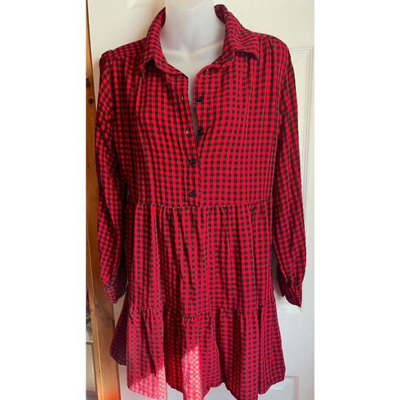 Plaid dress checkered dress fall dress Christmas dress belt NOT included - Picture 3 of 3